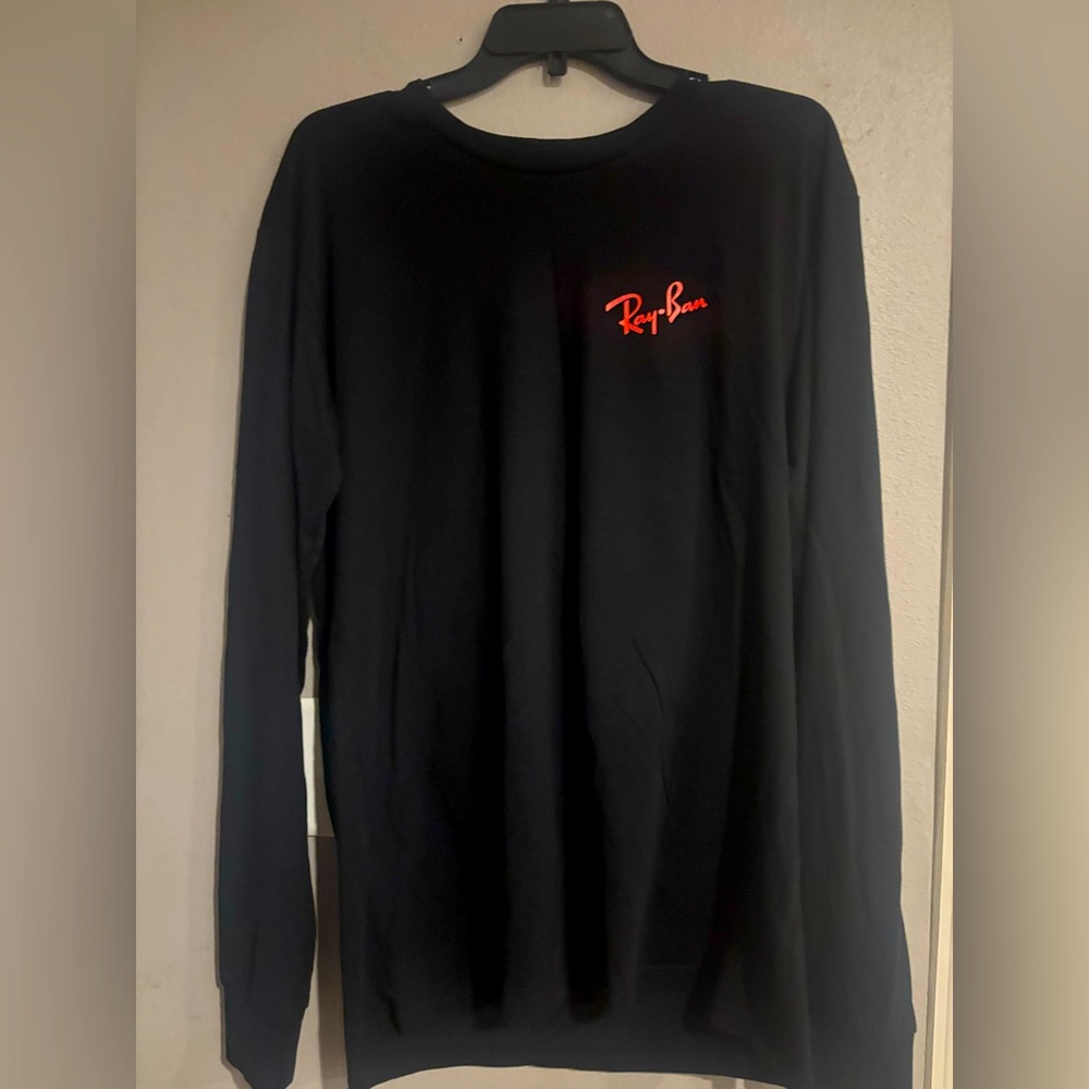 Black Ray bans Long Sleeve Shirt with Red Logo